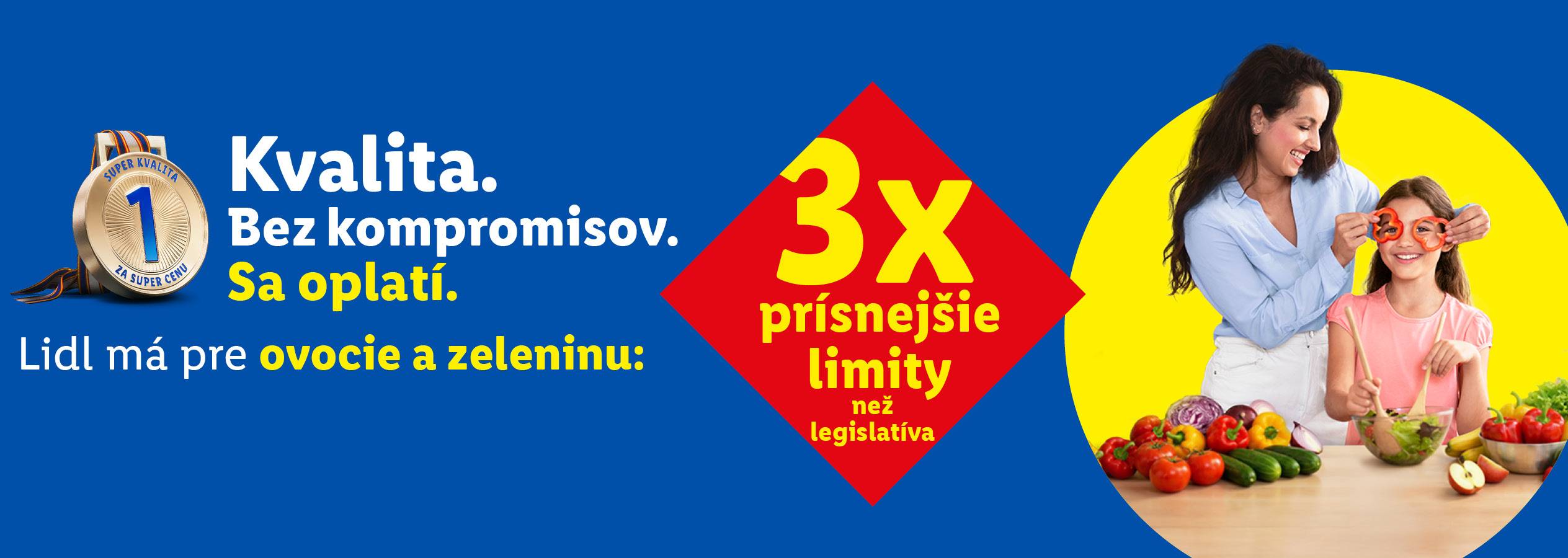 Lidl: Kvalita ovocia a zeleniny bez kompromisov, 3x prísnejšie limity ako legislatíva.