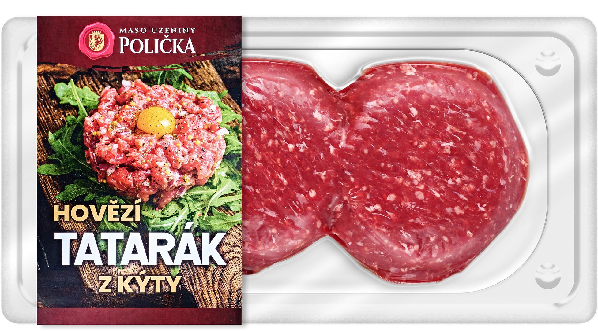 Balený hovädzí tatarák z kýty.
