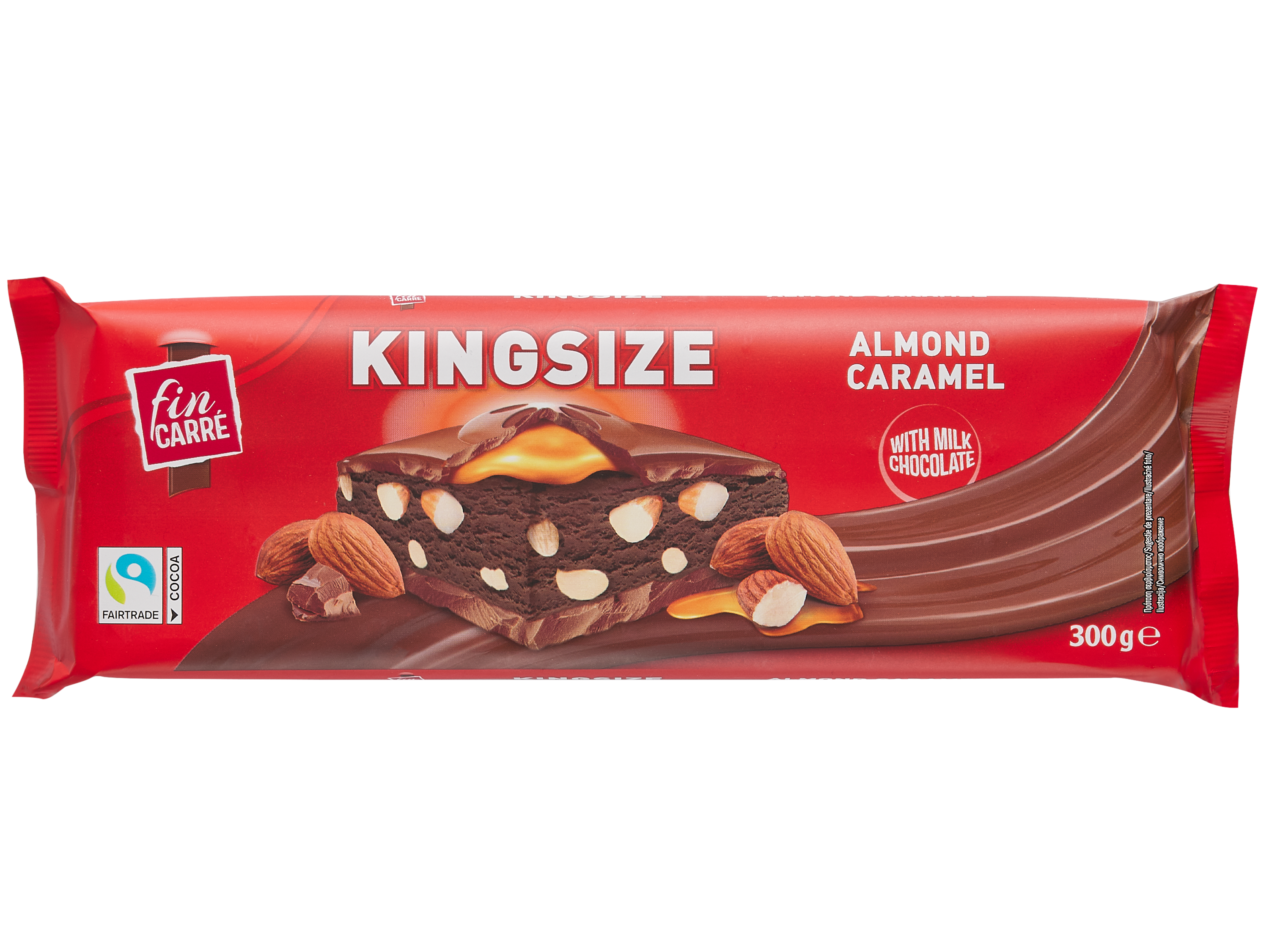 Čokoládová tyčinka Fin Carré Kingsize s mandľovým karamelom a mliečnou čokoládou, 300g.