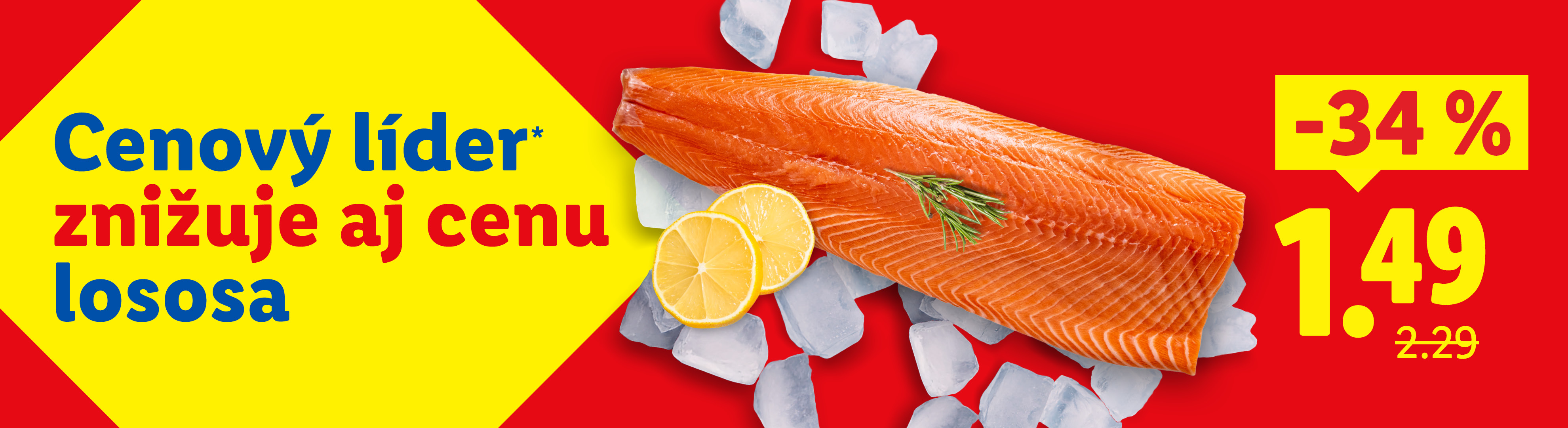 Cenový líder znižuje cenu lososa o 34% na 1,49.