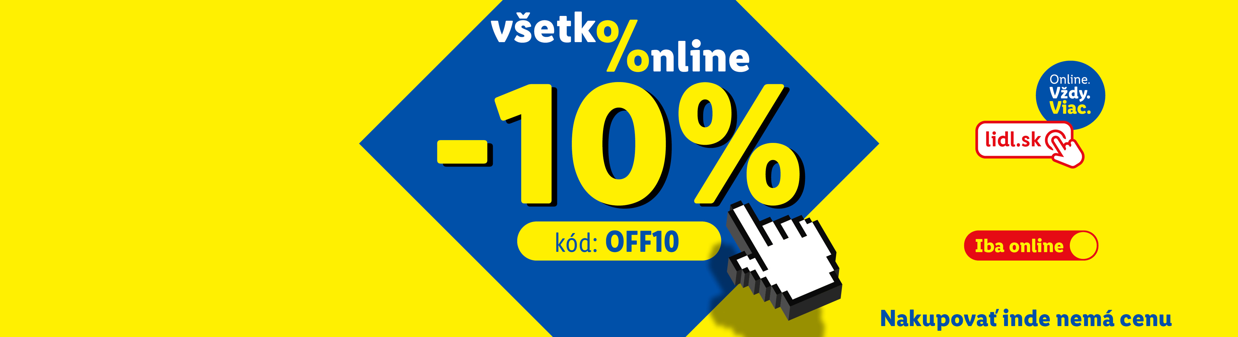 Online zľava 10% na všetko s kódom OFF10, s odkazom na online obchod.