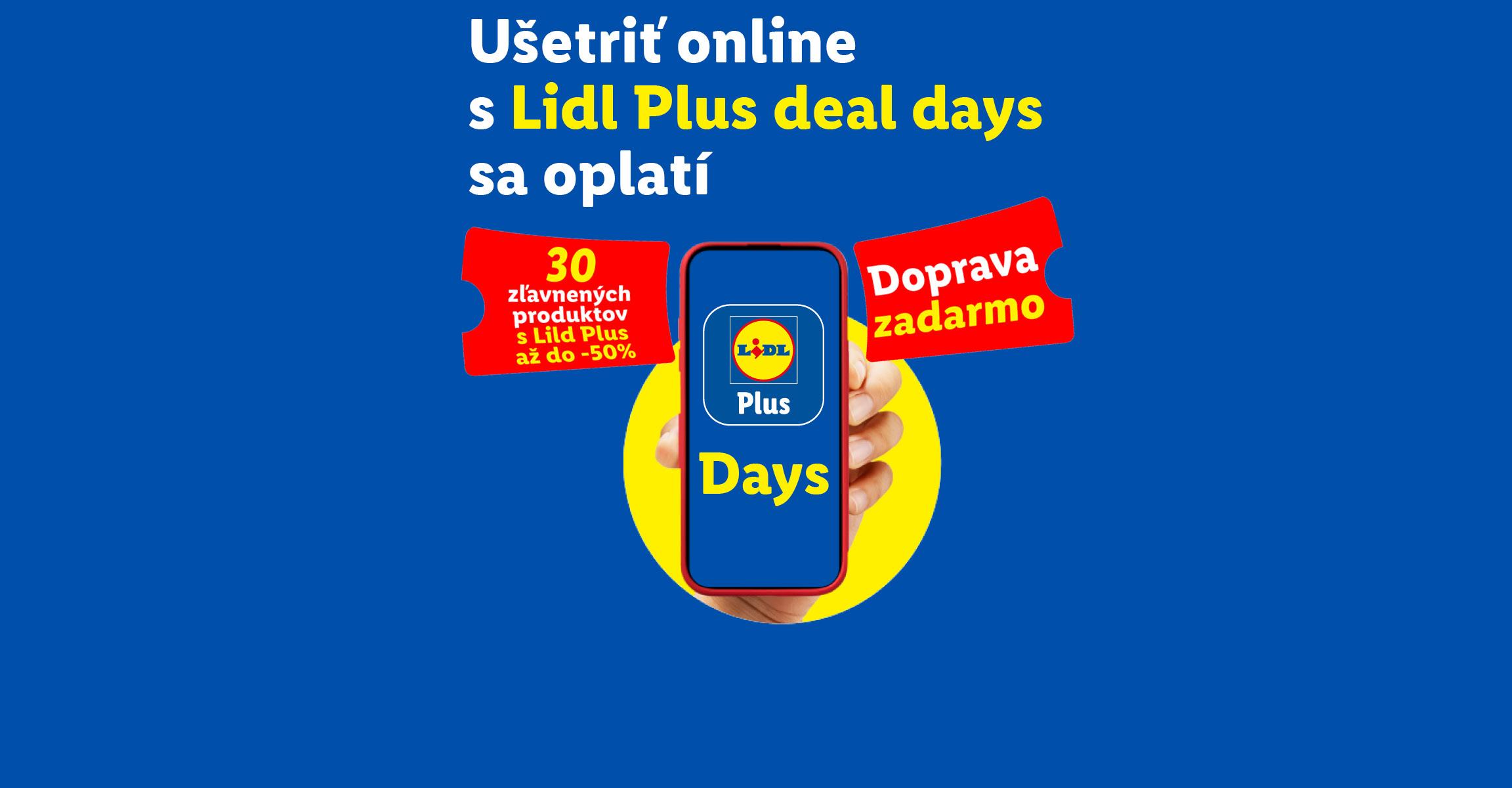 Modrý reklamný banner na zľavové dni v aplikácii s dopravou zadarmo a zľavami do -50%.