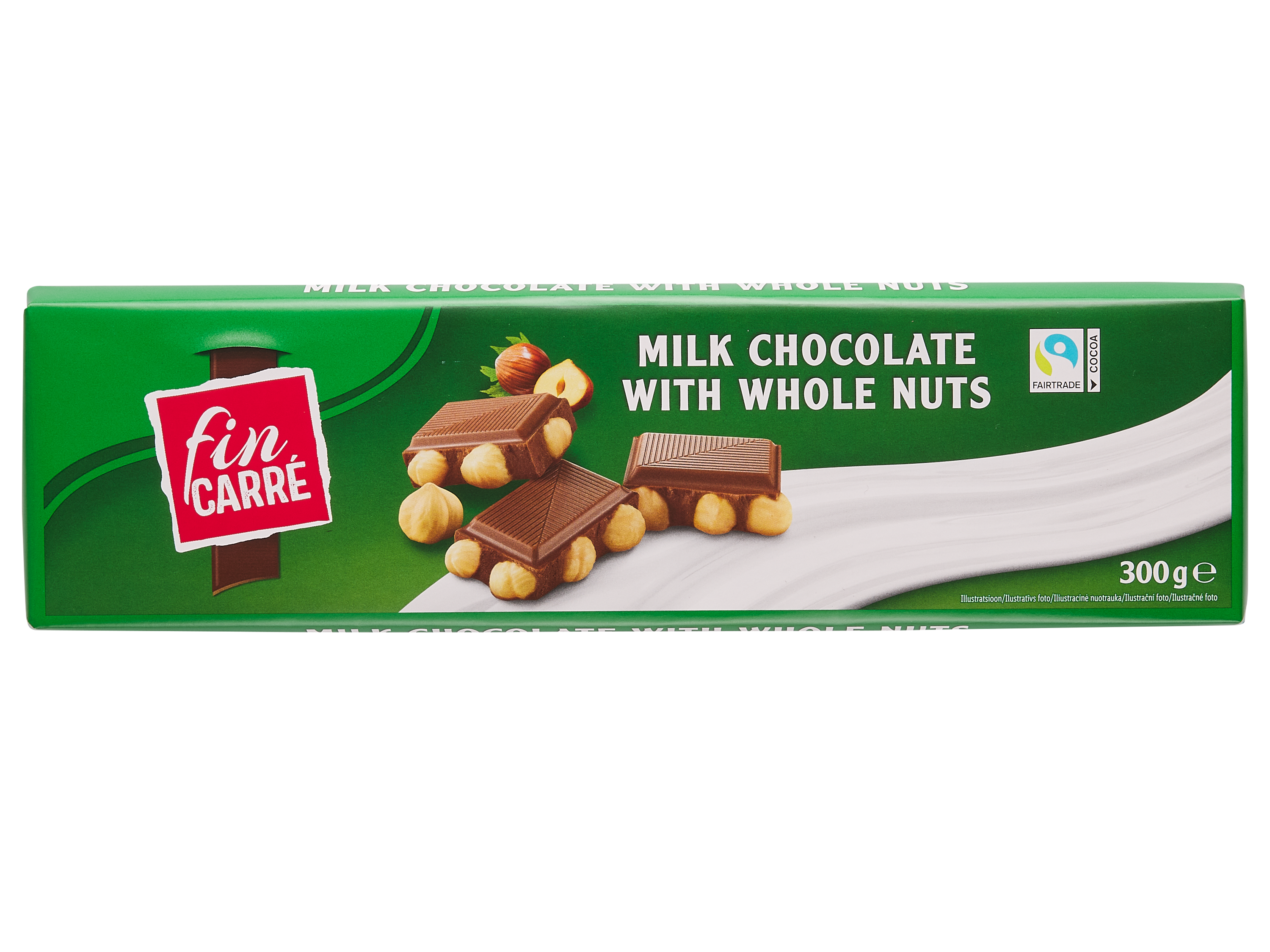 Fin Carré mliečna čokoláda s celými orieškami, 300g