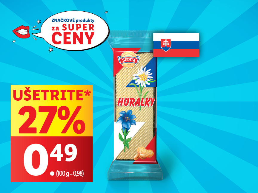 Sedita Horalky v akcii: 27% zľava, cena 0,49 €.