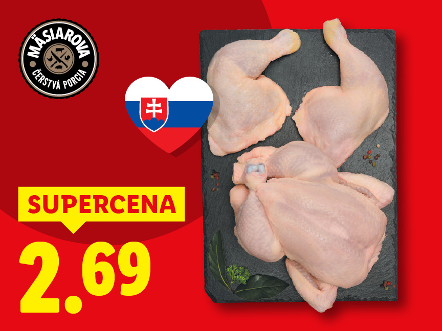 Mäsiarova ponúka kuracie mäso za super cenu 2,69 €.