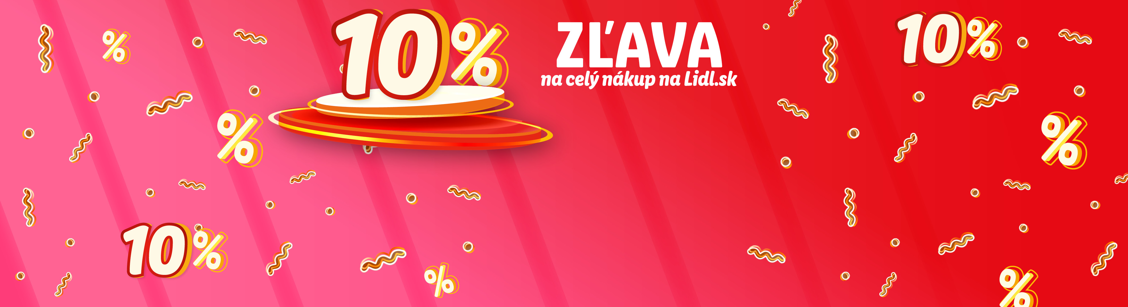 Reklama na 10% zľavu na celý nákup na Lidl.sk.