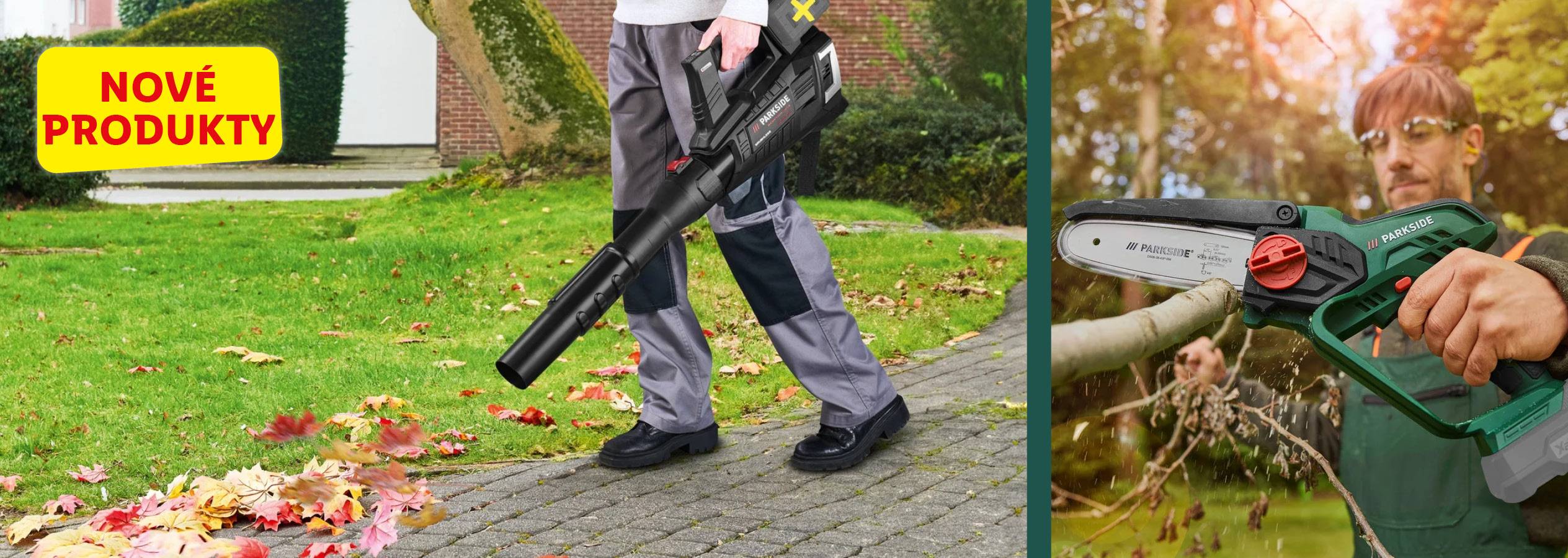 Nové produkty Parkside: fúkač a píla na konáre.