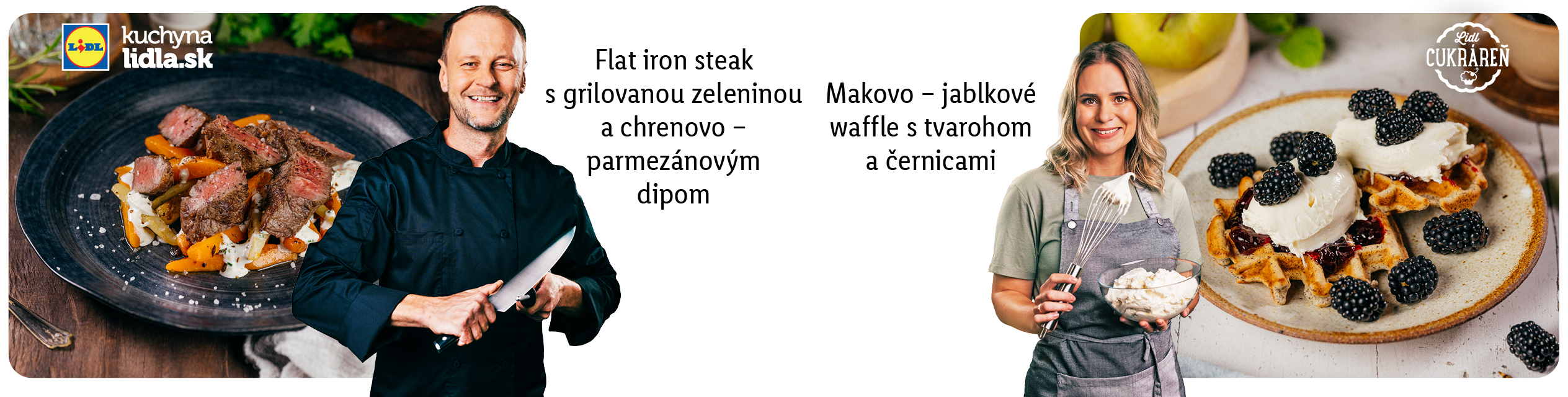 Lidl kuchyňa: Recept na pečené mäso a wafle s čučoriedkami.