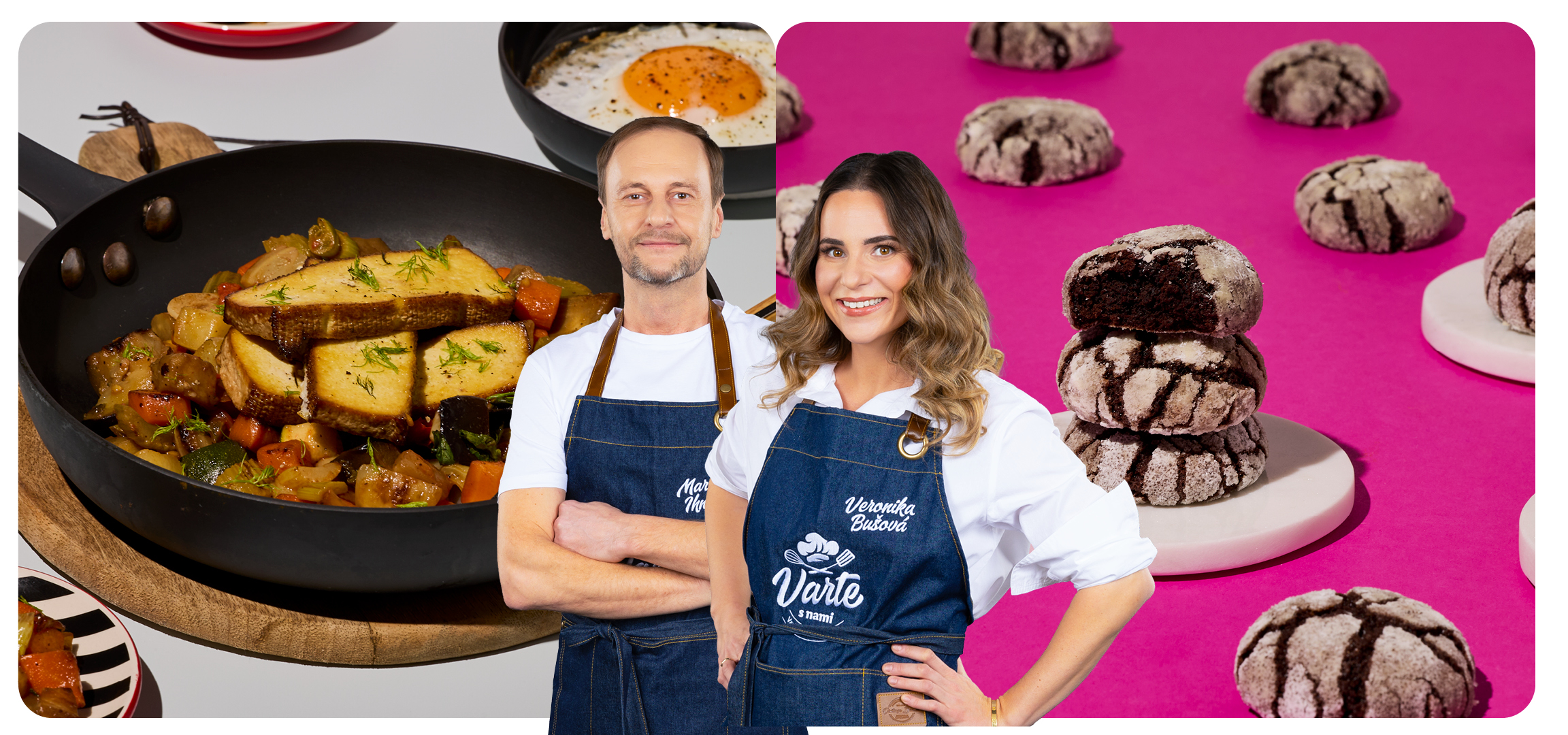 Zeleninová panvička s tofu a volským okom, vegánske crinkles