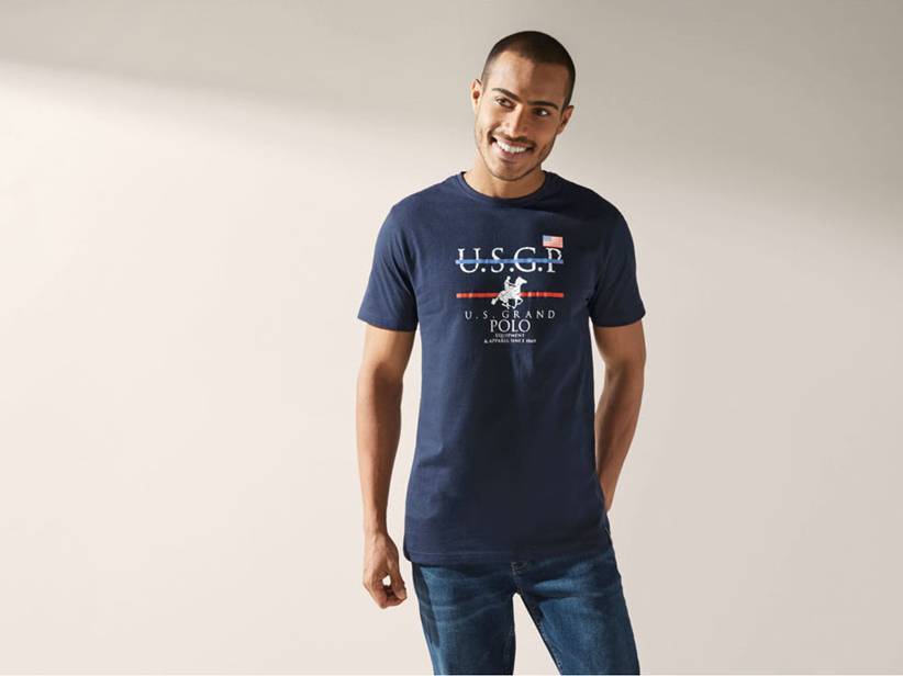 Tmavomodré pánske tričko U.S. Grand Polo.