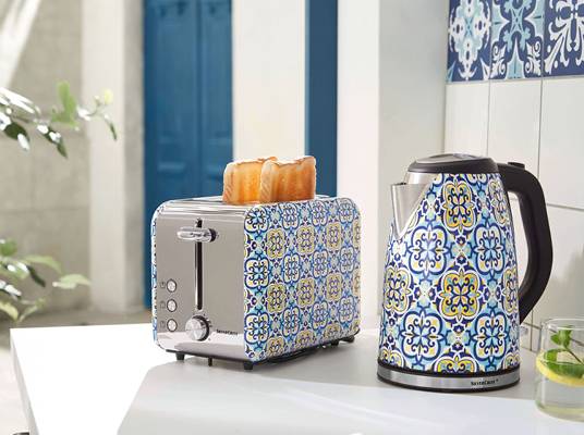 Sencor hriankovač a kanvica, dizajn azulejos.