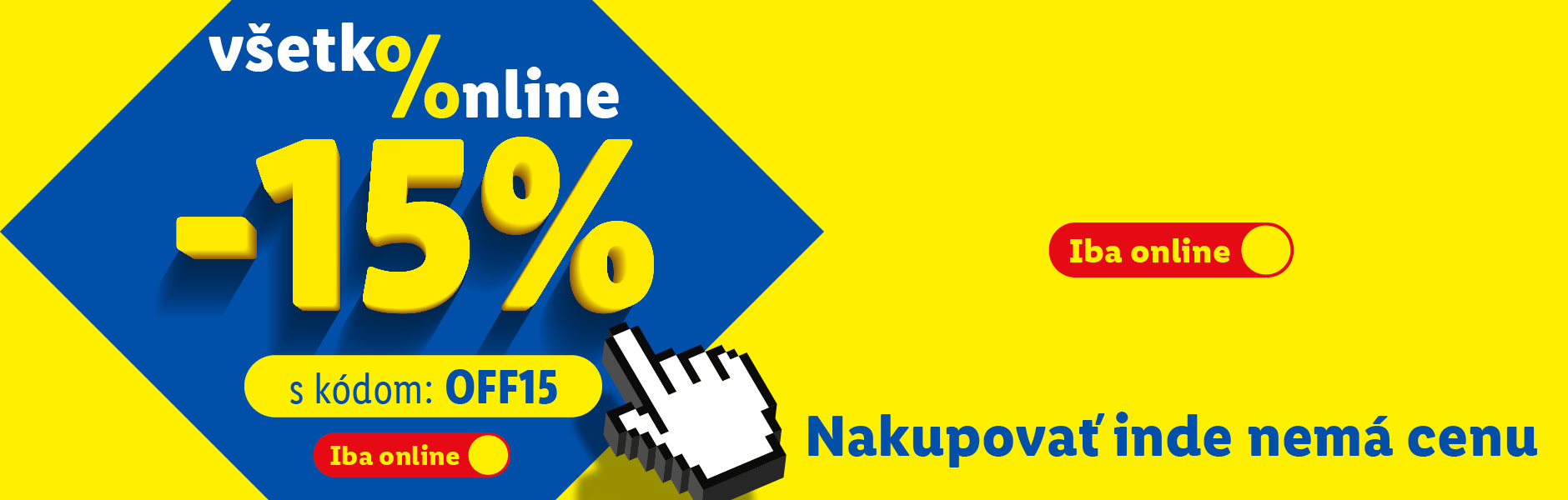Zľava 15 % na celý nákup s kódom OFF15