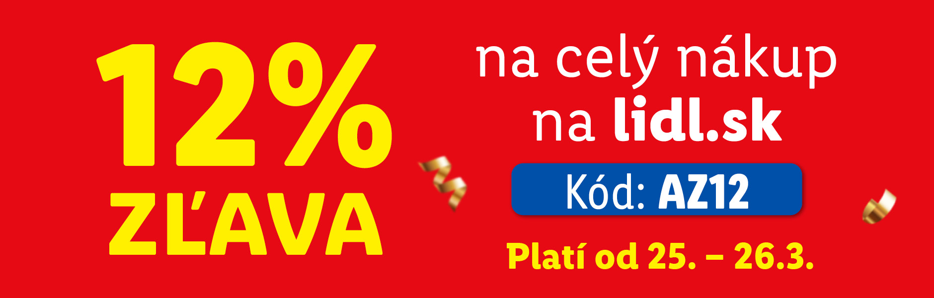 Zľava 12 % na celý nákup s kódom AZ12
