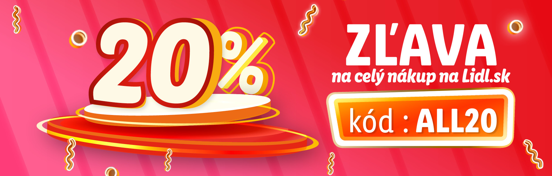 Zľava 20 % na celý nákup s kódom ALL20