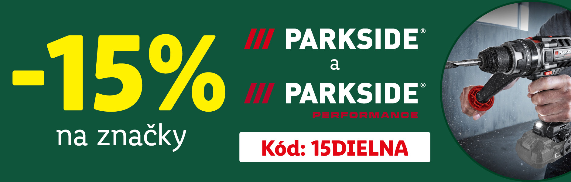 Zľava 15 % na značky Parkside a Parkside Performance