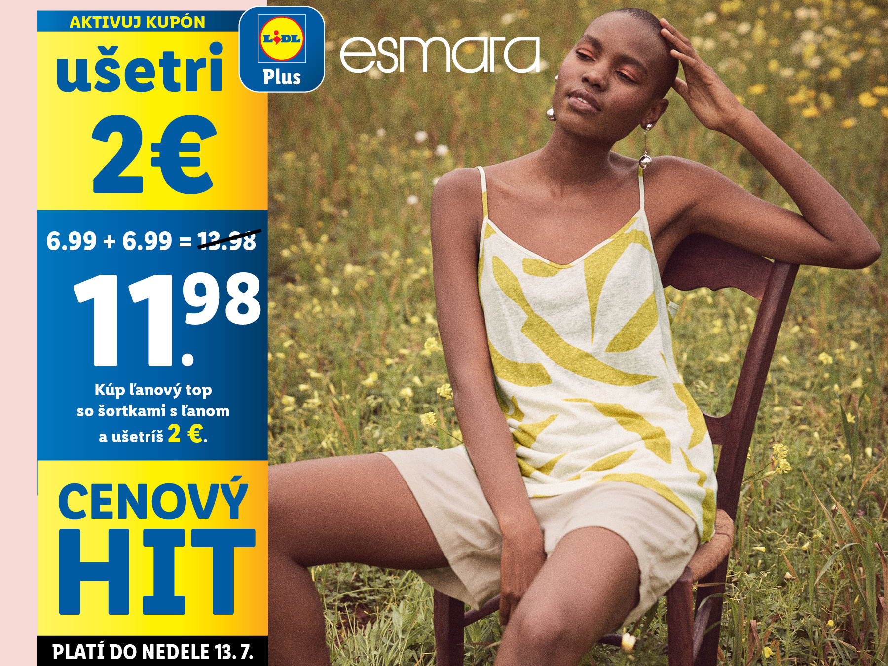 Esmara letný top a šortky z Lidlu, cenový hit s 2€ zľavou.
