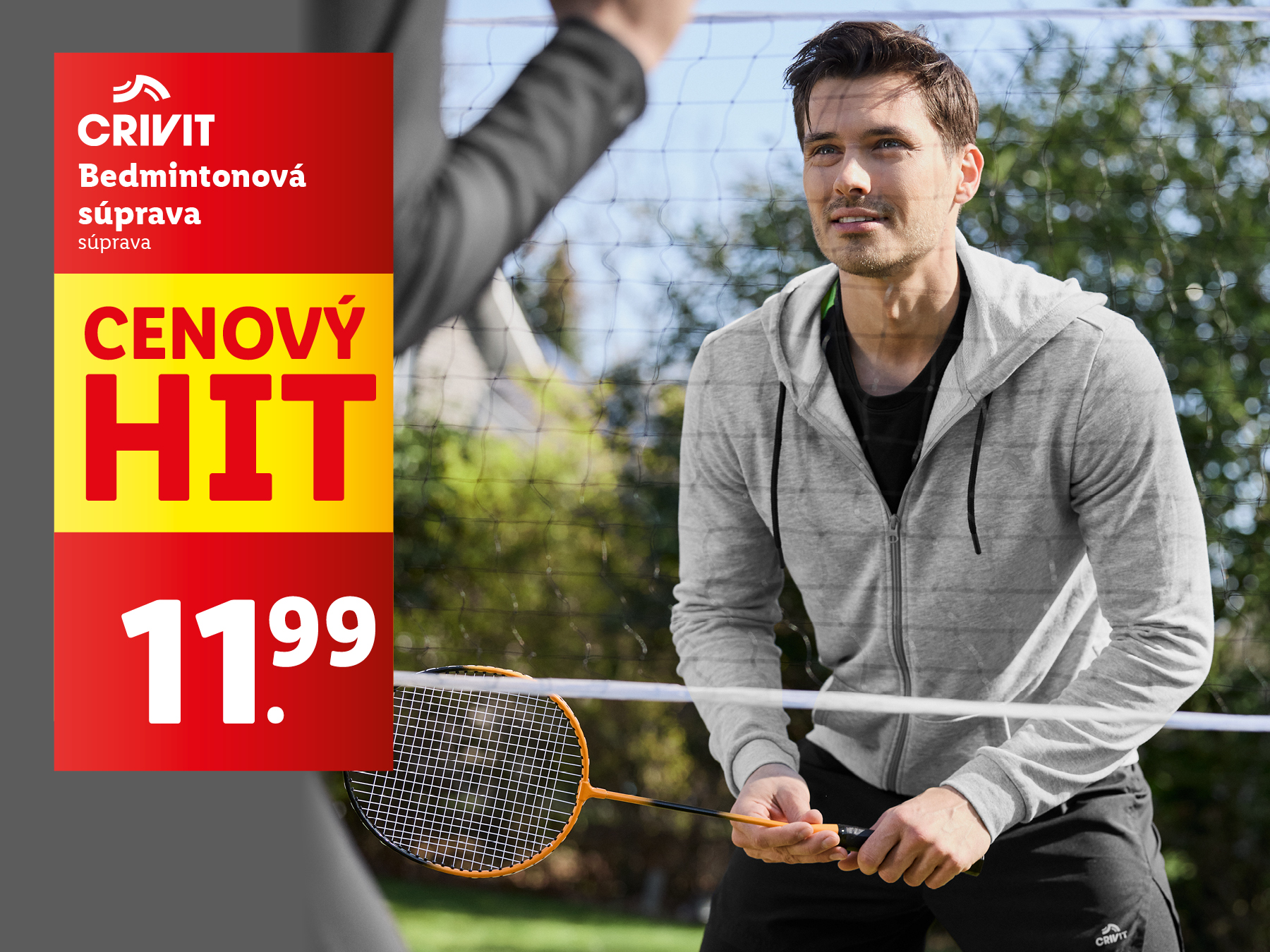 Badmintonová súprava Crivit za 11,99 €.