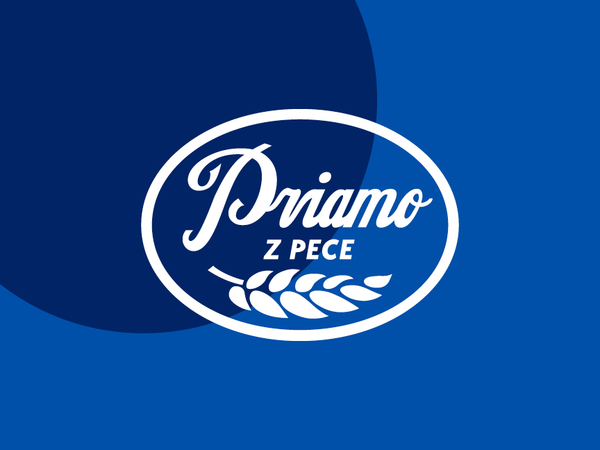 Logo Priamo z pece s motívom klasu pšenice.